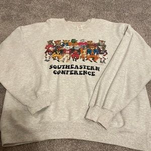 Gray Southeastern Conference Women's Crew Neck Sweater SEC